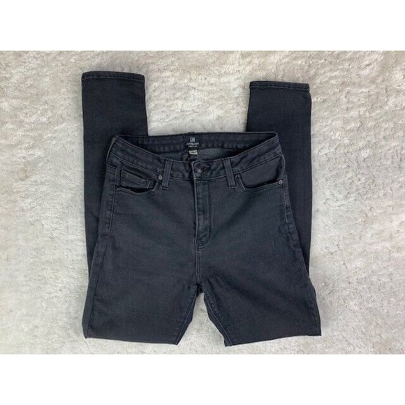 Just Black Size 28 Womens Jeans Stretch Black Skinny Distressed Mid Rise - Picture 2 of 4